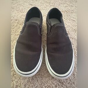 Vans platform black slip-on shoes- women’s 6.5